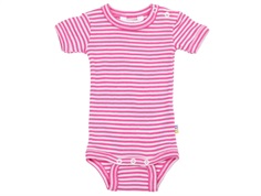 Joha bodysuit pink stripes merino wool/silk